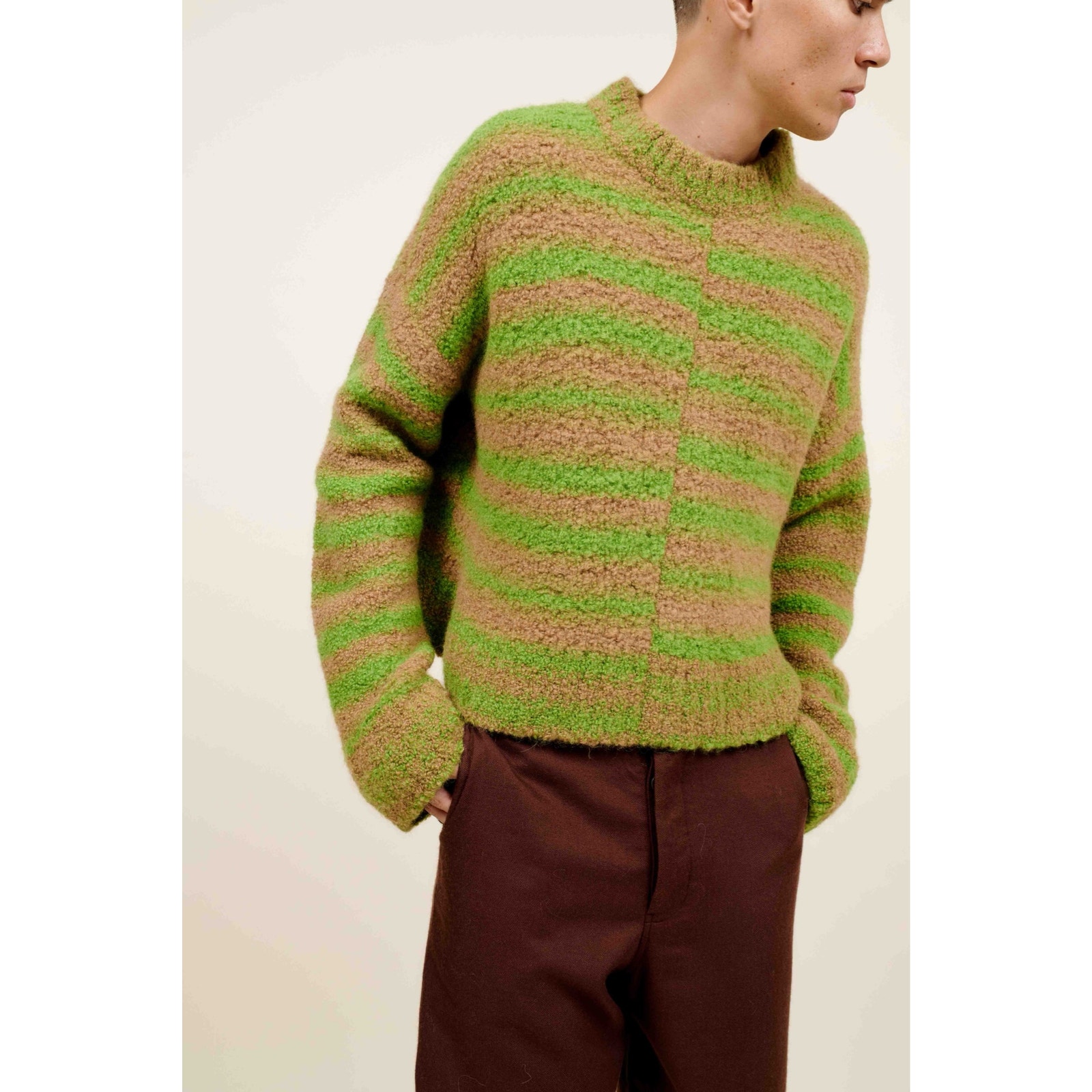 The Elder Statesman Rover Boucle Pullover Astro Gradient Green M Nwt — image 3 of 8